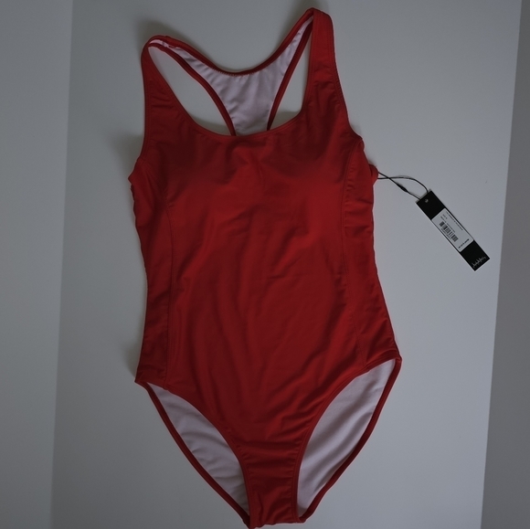 NICOLE Miller Studio Red Racerback One Piece Swimsuit - Picture 2 of 5
